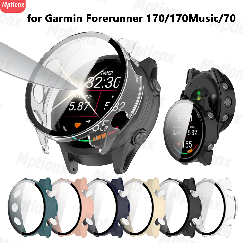 Watch Case Bumper - Glass+Case For Garmin Forerunner 170 170Music