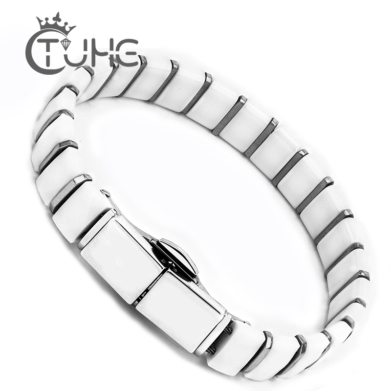 Ceramic Link Bracelet - Trắng Đen Nam Sức Khỏe Vòng