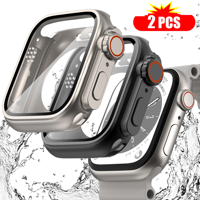 Watch Case Bumper - 2PCS Tempered Glass+Cover For Apple Watch