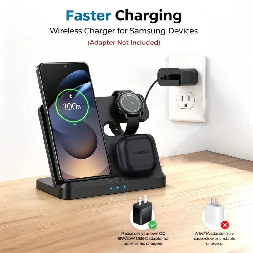 3 in 1 Fast Wireless Charger F - đánh giá và giá Smartwatch Ac
