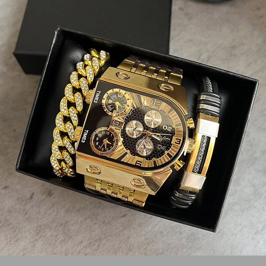Men's luxury rectangular gold  - đánh giá và giá Smartwatch Faces