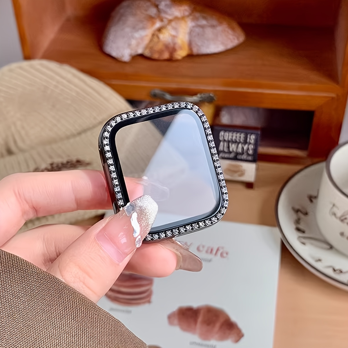 Glass+Diamond Case For Apple w - đánh giá và giá Smartwatch Band Accessories
