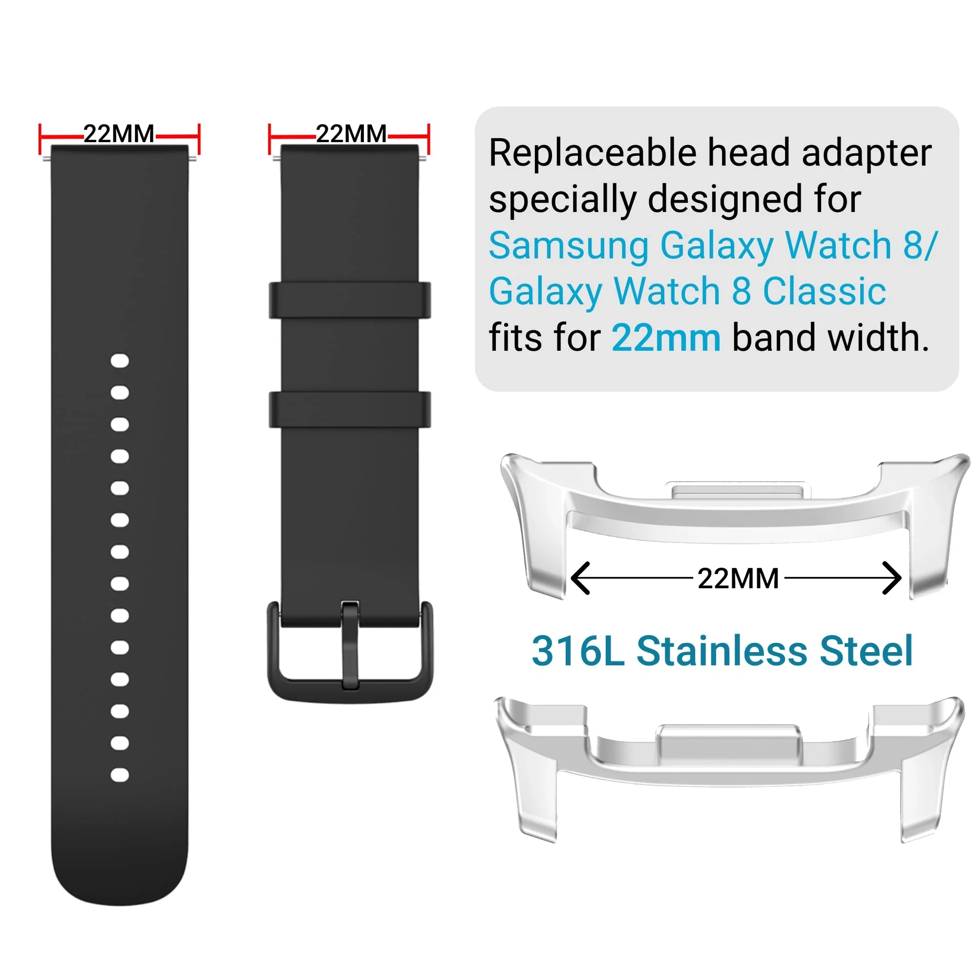2PCS Stainless Steel Watch Ada - đánh giá và giá Watch Band Connector