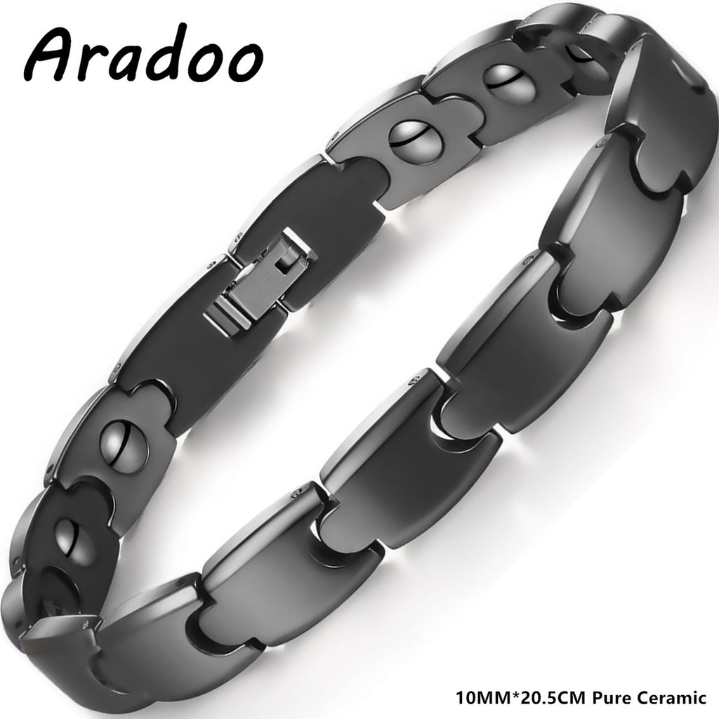 Aradoo Premium Ceramic Hematit - đánh giá và giá Ceramic Link Bracelet