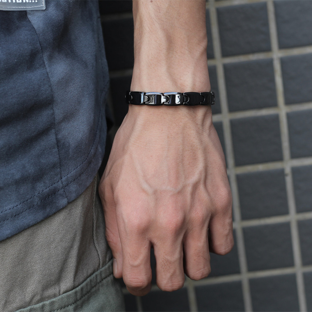 Aradoo Premium Ceramic Hematit - đánh giá và giá Ceramic Link Bracelet