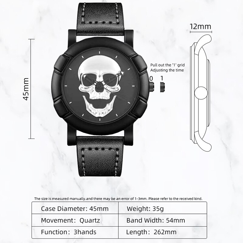 3PCS Set Fashion Mens Skull Wa - đánh giá và giá Accessories With Watch