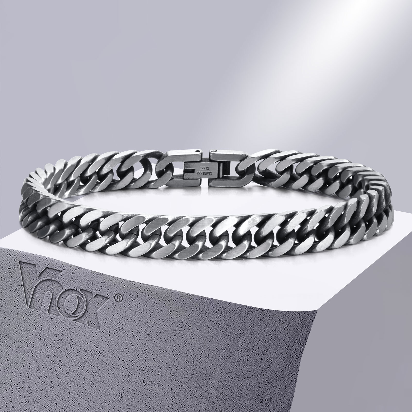 Vnox Chun Retro Cuba Dây Chuyề - đánh giá và giá Ceramic Link Bracelet