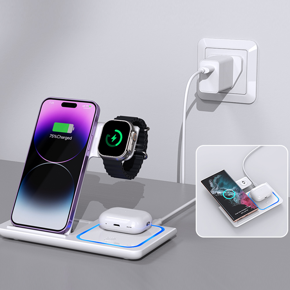 LED 3 in 1 Wireless Charger St - đánh giá và giá Smartwatch Ac