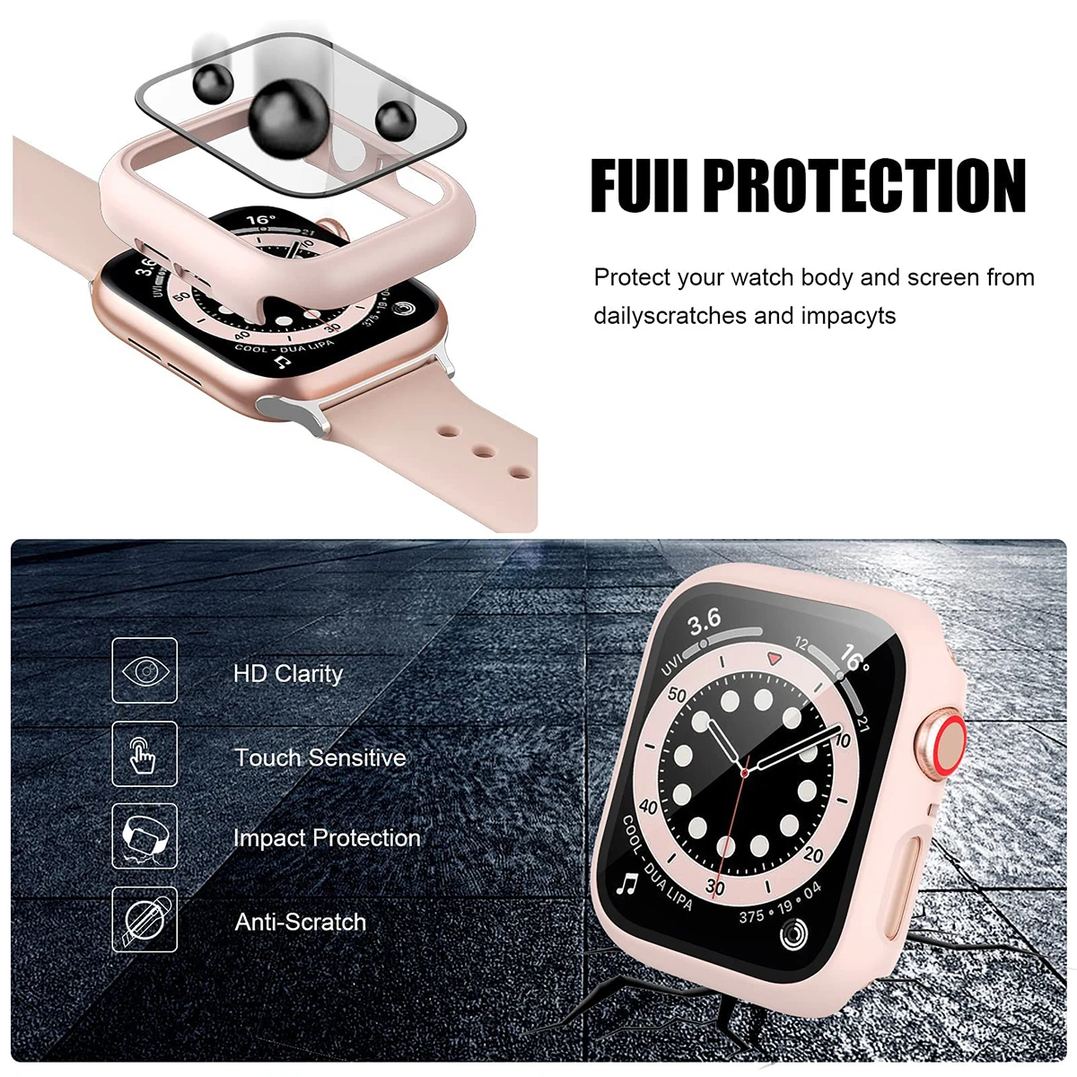 Tempered Glass+Cover For Apple - đánh giá và giá Smartwatch Band Accessories