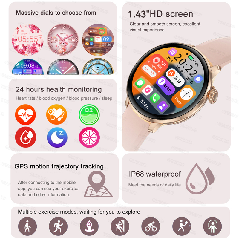 2026New Smart Watch Women 1.43 - đánh giá và giá Smartwatch Custom