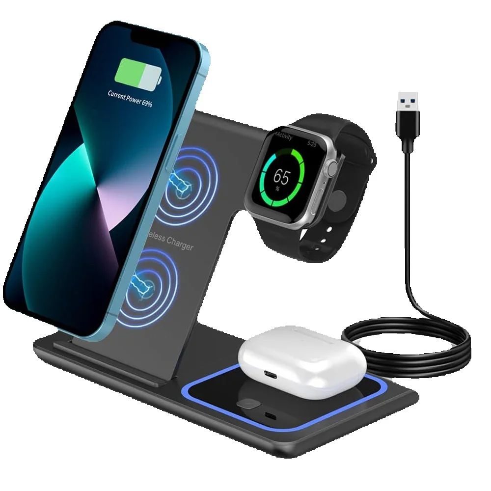 15W 3 in 1 LED Fast Wireless C - đánh giá và giá Smartwatch Ac