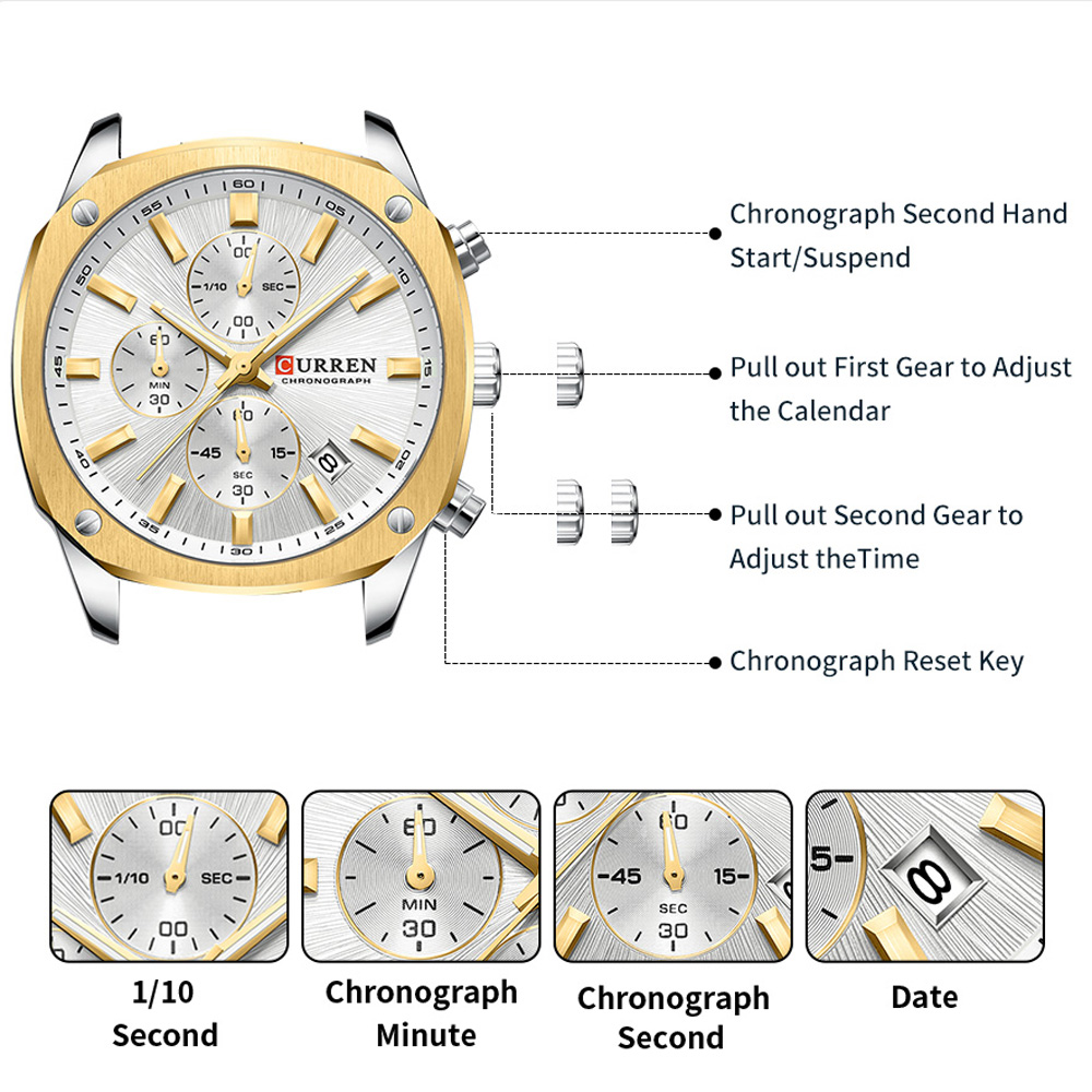 CURREN Modern Men's 42mm Sport - đánh giá và giá Accessories With Watch