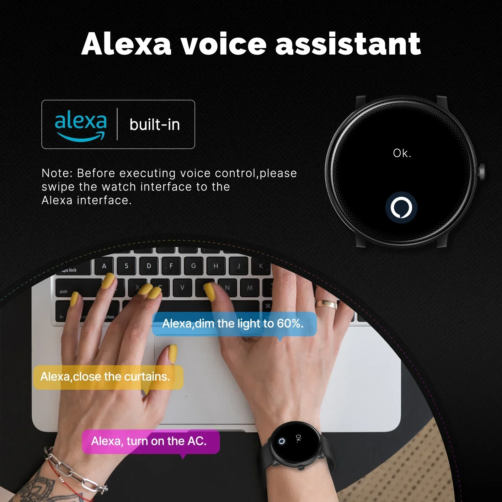 MOES Smart Watch Alexa Built-i - đánh giá và giá Smartwatch Touch