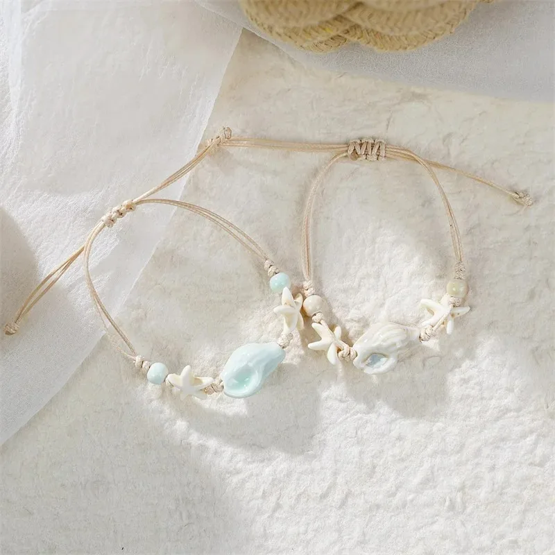Bohemian Conch Starfish Shells - đánh giá và giá Ceramic Link Bracelet